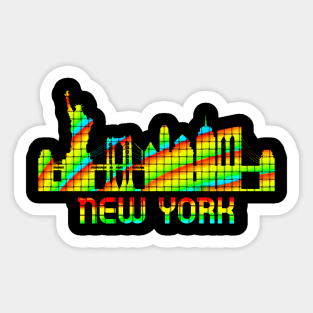 New York Rainbow Skyline Sticker